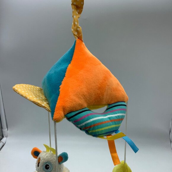 Vtg Baby Crib Mobile Plush Animal Toys Bright Colors Soft Hanging Clip 19" - Picture 5 of 6